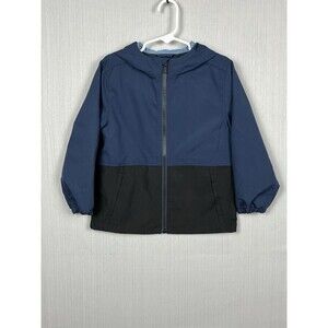 Toddler Boys Rain Jacket Windbreaker Hooded Full Zip Blue 4T NWT